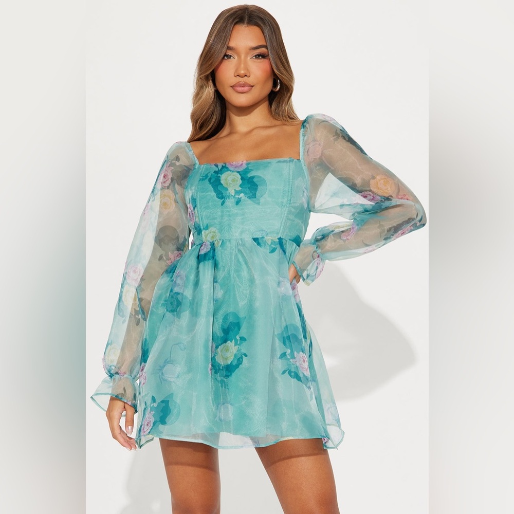 Meant To Be Chiffon Mini Dress- FASHIONNOVA